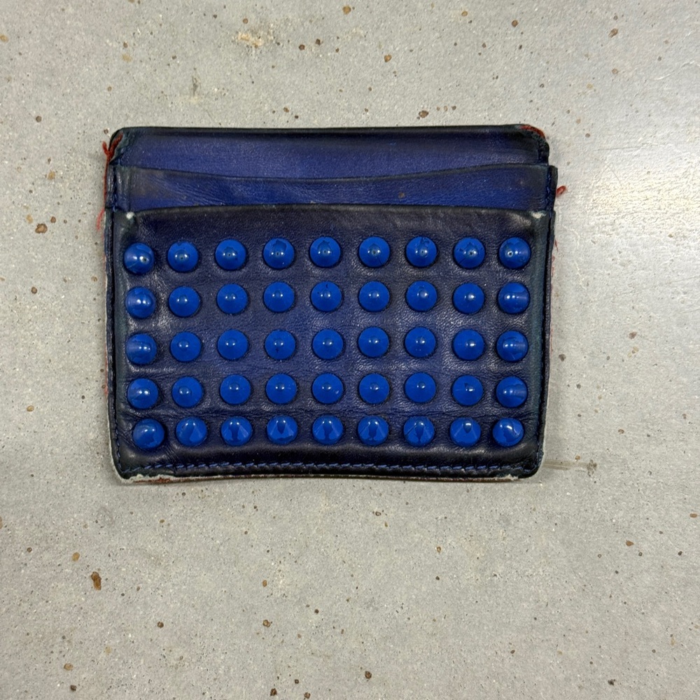 Christian Louboutin Blue Studded Men's Card Holder